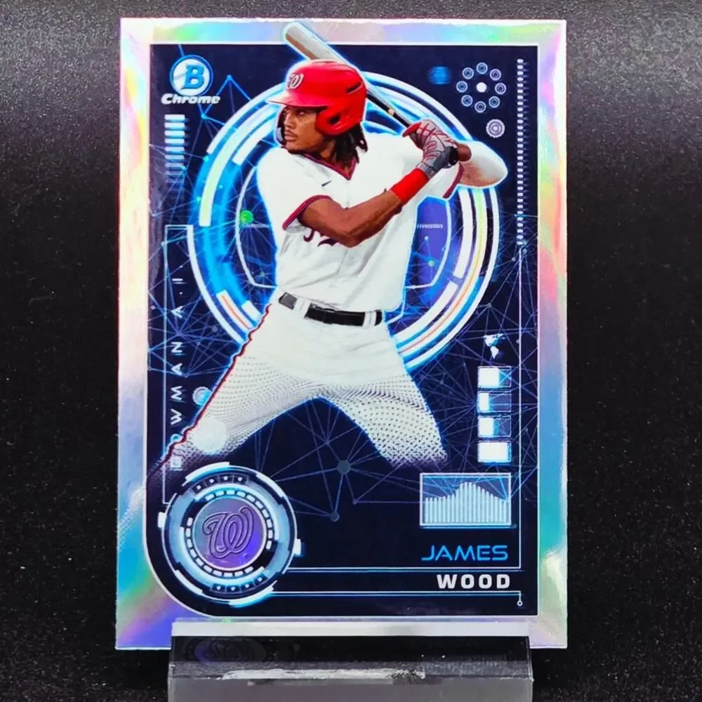 James Wood Bowman Chrome AI Refractor Dingers RC Nationals Top Prospect